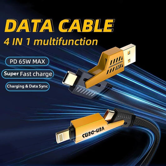 4-in-1 Gold-Plated USB Charging & Data Cable