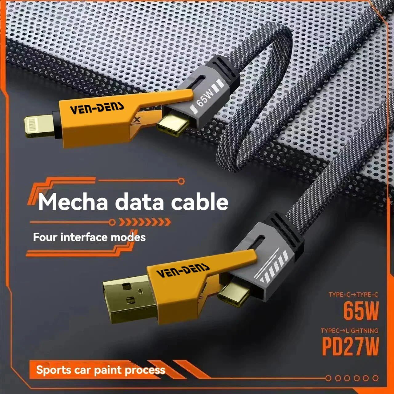 4-in-1 Gold-Plated USB Charging & Data Cable