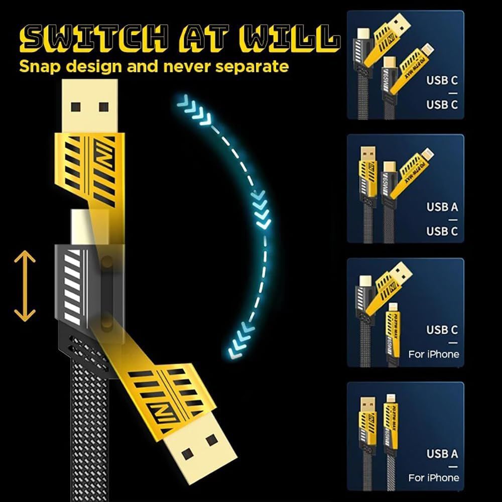 4-in-1 Gold-Plated USB Charging & Data Cable