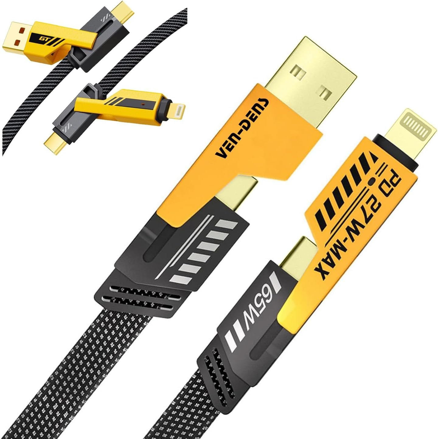 4-in-1 Gold-Plated USB Charging & Data Cable