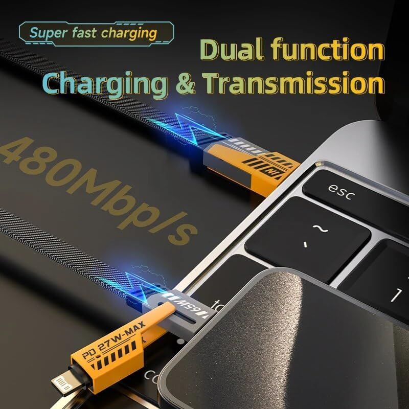 4-in-1 Gold-Plated USB Charging & Data Cable