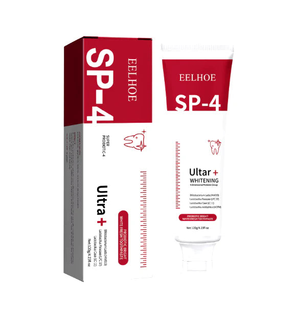 Eelhoe SP-4 Ultra+ Whitening toothpaste packaging on a white background